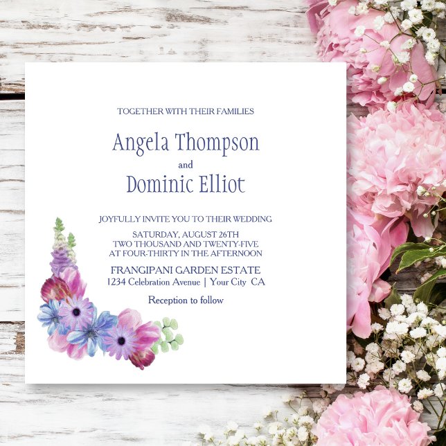 Lavender Floral Wedding Invitation (Creator Uploaded)
