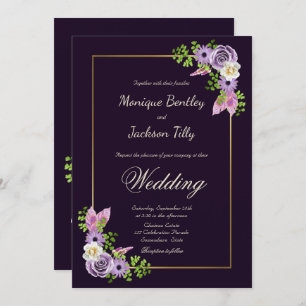 Lavender Floral Wedding Invitation