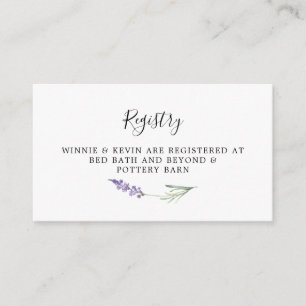 Lavender Floral Wedding Registry Card