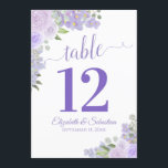Lavender Floral Wedding Table Number Card Large<br><div class="desc">These beautiful wedding table number cards feature an elegant boho chic design with hand painted watercolor roses, blossoms, and greenery in shades of lavender and lilac purple. These cards are larger than standard making it easy for your guests to find their tables. Perfect way to make your wedding reception beautiful...</div>