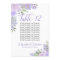 Lavender Floral Wedding Table Number & Names Large