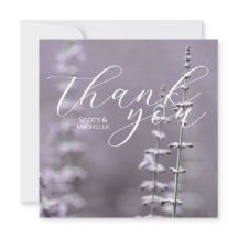 Lavender Floral Wedding Thank You Card