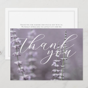 Lavender Floral Wedding Thank You Card
