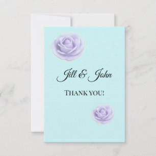 Lavender Floral Wedding Thank You Note Card