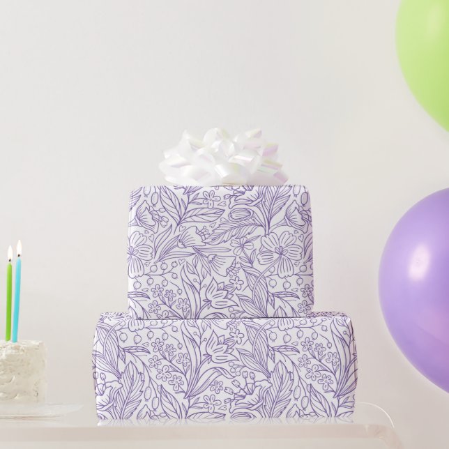 Lavender Floral  Wrapping Paper (Party Gifts)