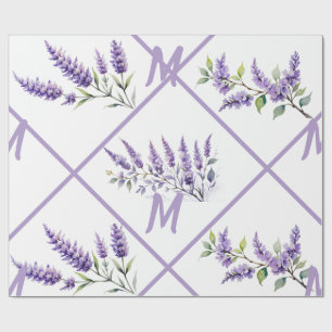 Lavender floral wrapping paper