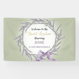 Lavender Floral Wreath Sage Green Bridal Luncheon Banner