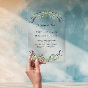 Lavender Florals Acrylic Invitación Bodas de Plata Invitations