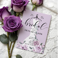 Lavender Florals White Wedding Dress Bridal Shower