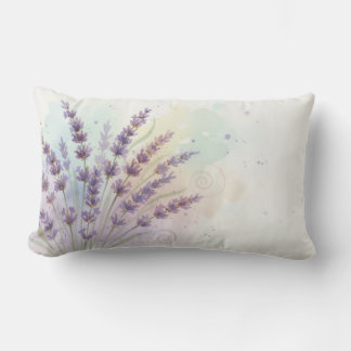 Lavender Flower Bouquet Lumbar Pillow