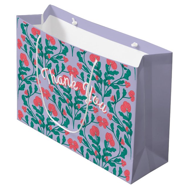 Lavender Flower Branch Gift Bag (Front Angled)