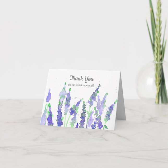 Lavender Flower Bridal Shower Gift Thank You (Front)