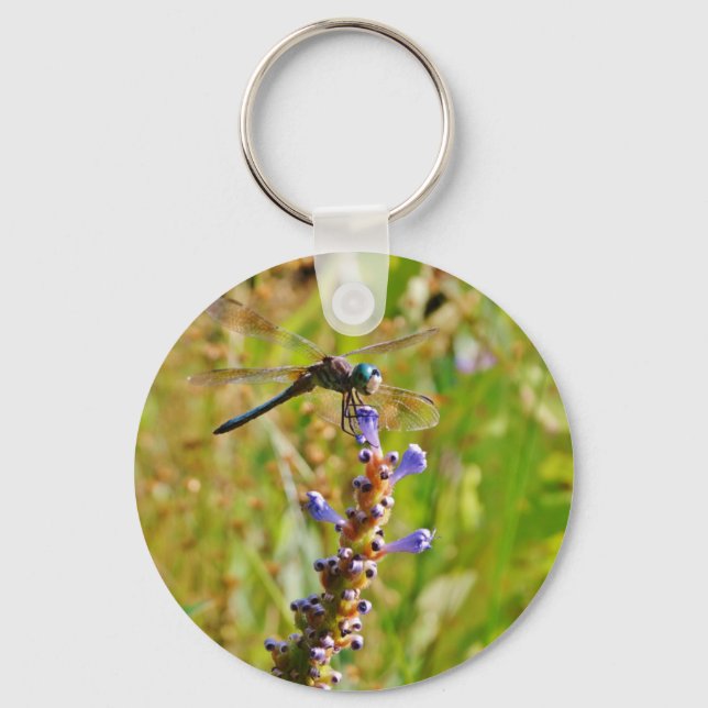 Lavender flower dragonfly keychain (Front)