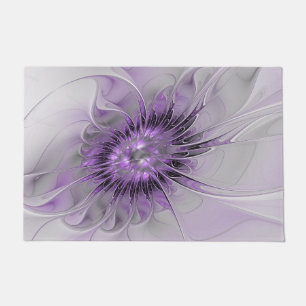 Lavender Flower Dream Modern Abstract Fractal Art Doormat