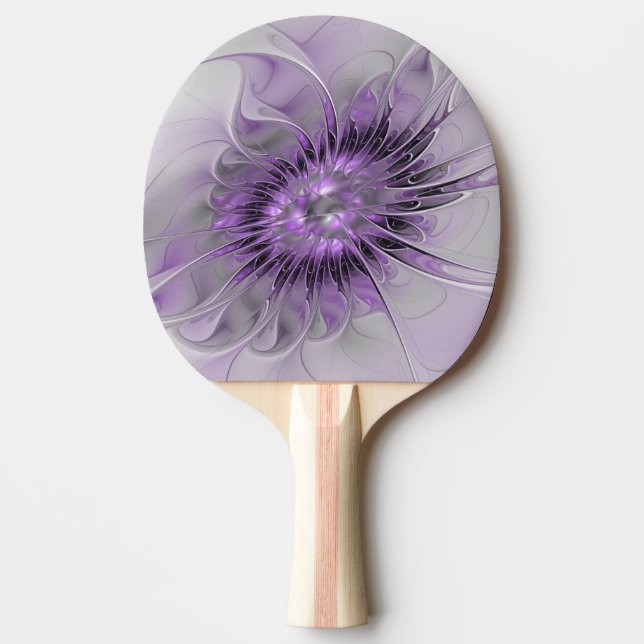 Lavender Flower Dream Modern Abstract Fractal Art Ping Pong Paddle (Front)