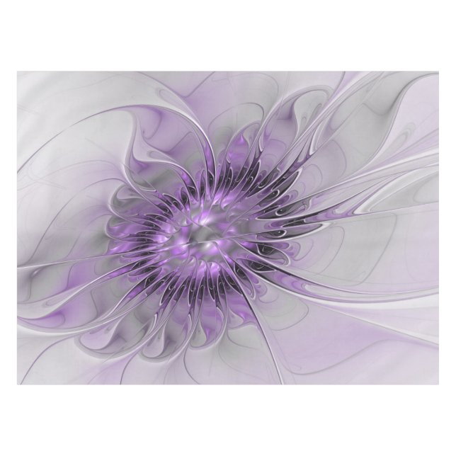 Lavender Flower Dream Modern Abstract Fractal Art Tablecloth (Front (Horizontal))