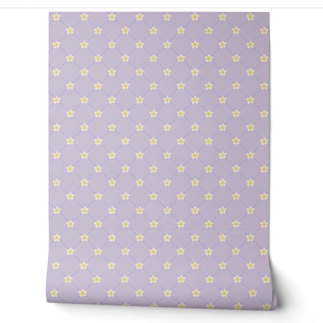 Lavender Flower Fields Grid Wallpaper (Unrolling)