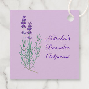 Lavender Flower Herbal Favour Card Tags