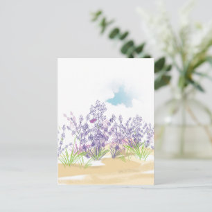 Lavender flower holiday postcard