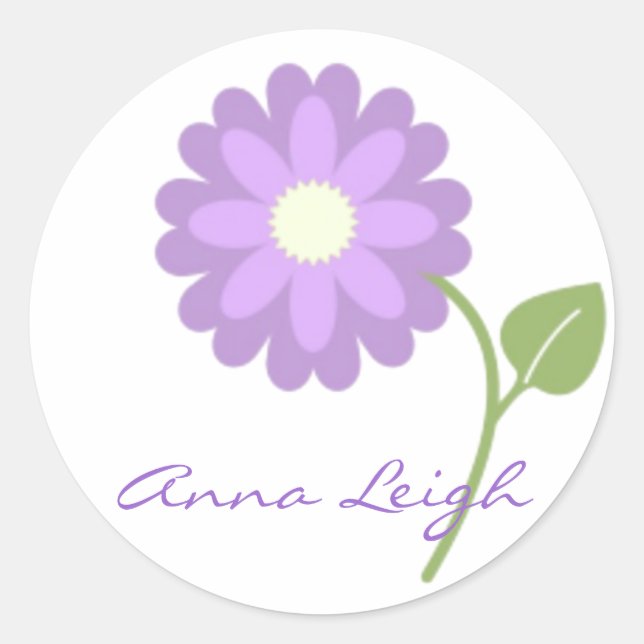Lavender Flower Personalized Stickers (Front)