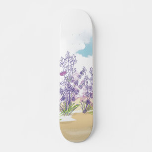 Lavender flower skateboard