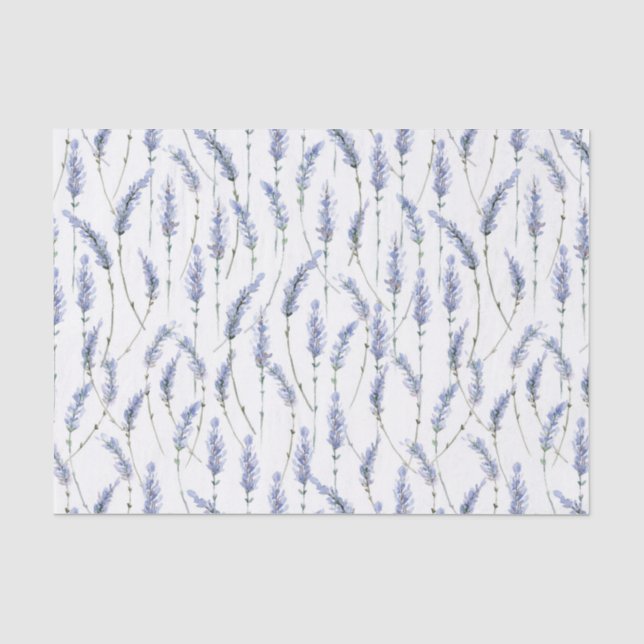 Lavender Flower Sprigs Rustic Floral Tissue Paper (Front)