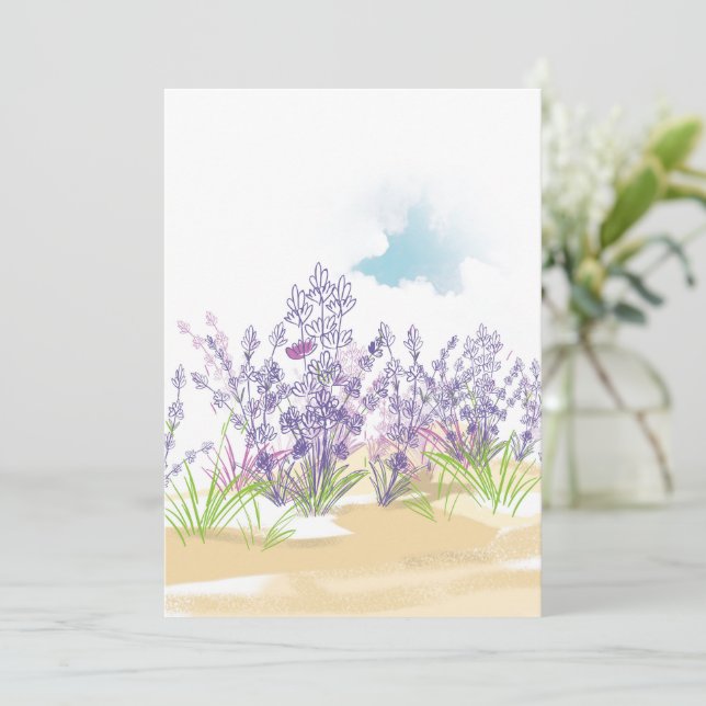 Lavender flower thank you card (Standing Front)