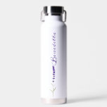 Lavender Flower with Custom Name Water Bottle<br><div class="desc">Quench your thirst in personalized style with our Lavender Watercolor Flower with Custom Name Water Bottle. This sleek and eco-friendly bottle not only keeps you hydrated but also adds a touch of elegance to your daily routine. Featuring a beautiful lavender watercolor flower and the option to add your custom name,...</div>