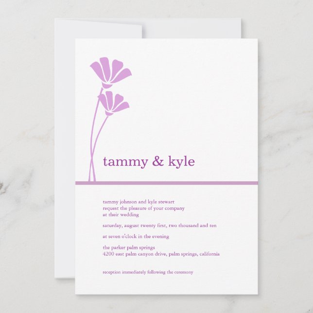 Lavender Flowers, 5x7 Invitations (Front)