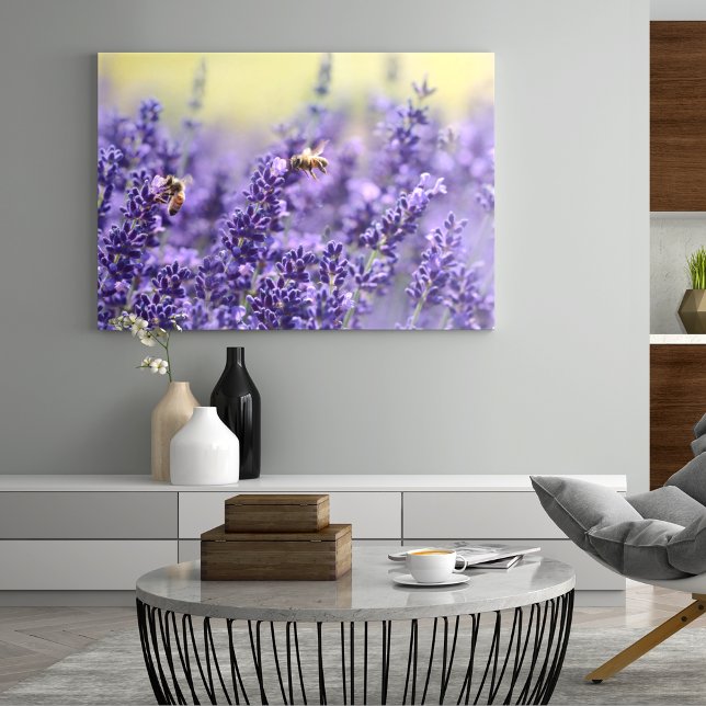 Lavender Flowers and Bees Canvas Print (Creator Uploaded)