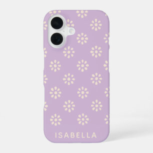Lavender Flowers Boho Pattern Personalized iPhone 16 Case