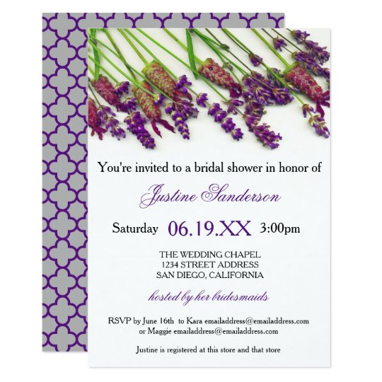 Lavender Flowers - Bridal Shower Invitation