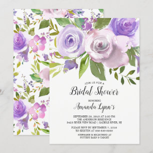 Lavender Flowers Bridal Shower Invitation