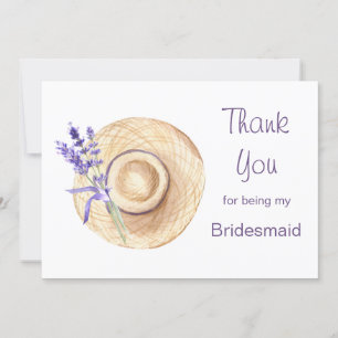 Lavender Flowers Bridesmaid Thank You Card