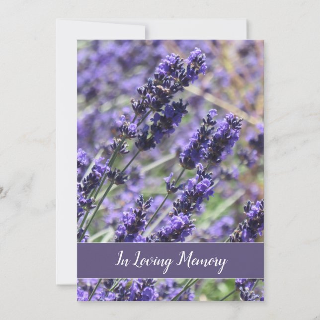 Lavender Flowers Memorial Service Announcement (Front)