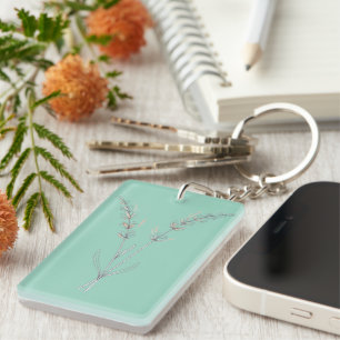Lavender flowers - Minimalist Fine Line Keychain