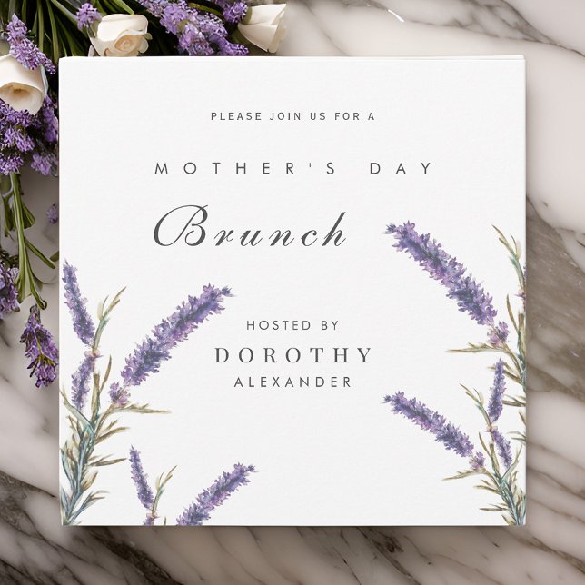 Lavender Flowers Mother's Day Brunch Invitation (Creator Uploaded)