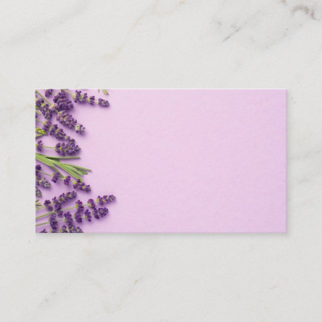Lavender flowers on pink background business card (Front)