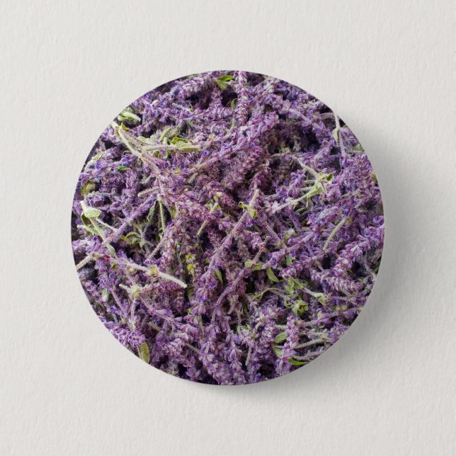 Lavender flowers pattern 2 inch round button (Front)