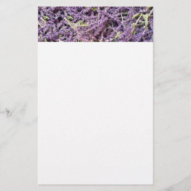 Lavender flowers pattern stationery (Front)