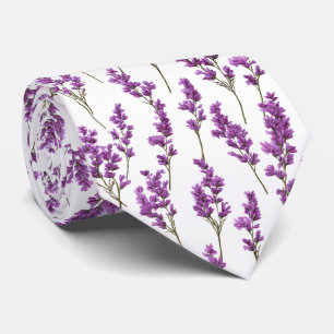 Lavender Flowers Pattern Tie