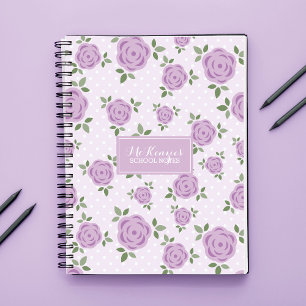 Lavender Flowers Personalized Notebook