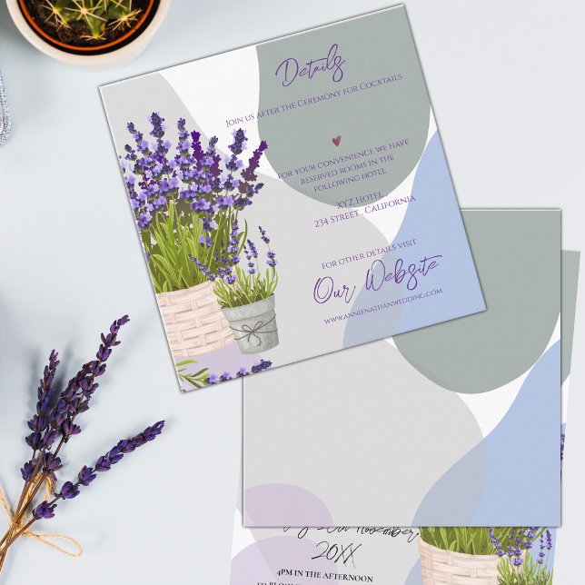 Lavender Flowers Purple Floral Wedding Details Enclosure Card (Lavender Flowers Purple Floral Wedding Details Enclosure Card)