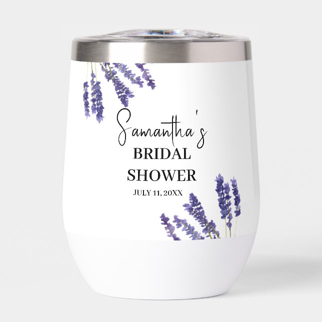 Lavender flowers Purple Watercolor Bridal Shower (Front)