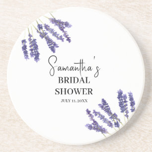 Lavender flowers Purple Watercolor Bridal Shower Coaster