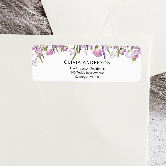  Lavender Flowers Return Address Label (Creator Uploaded)