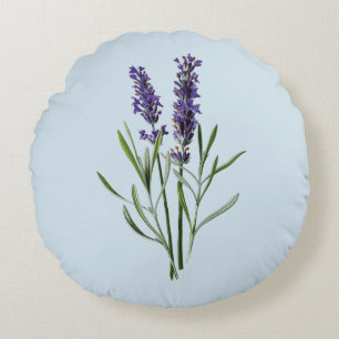 Lavender Flowers Round Pillow