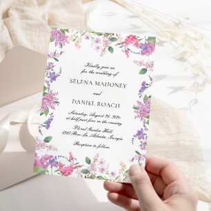 Lavender Flowers Violet Wedding Invitation