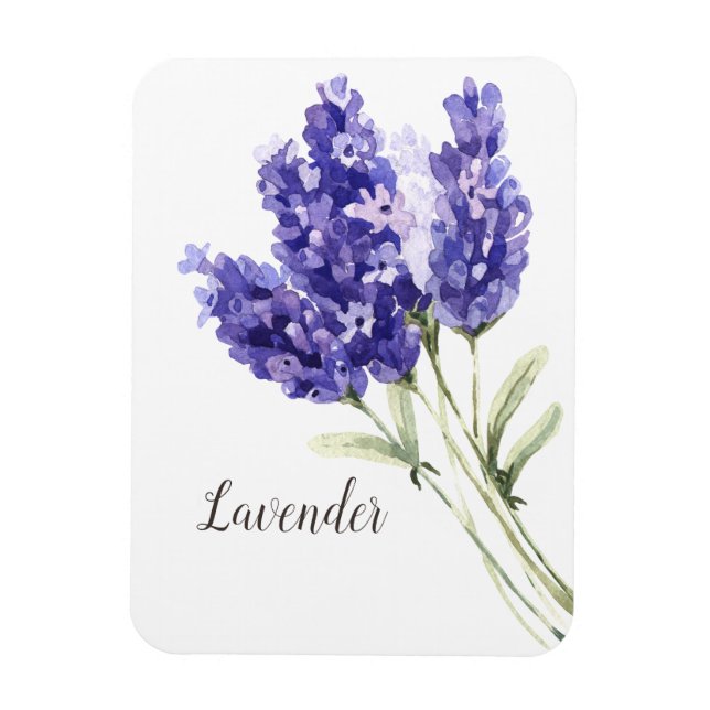 Lavender Flowers Watercolor Magnet (Vertical)