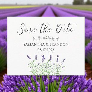 Lavender flowers Watercolor Purple Floral Rustic Postcard